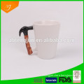 stoneware mug with special handle, unique shape mug,casting mug